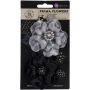Kwiatki materiałowe Prima Marketing Plume Black 2szt, 8cm - 2